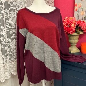 new york and company multicolor criss-cross back sweater